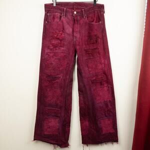 Custom wide leg baggy flared jeans